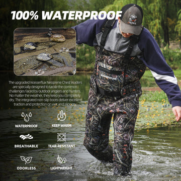 wasserflux chest waders reinforced knees enhance durability during kneeling