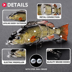 Watalure robotic swimming lure with LED light indicator for day and night