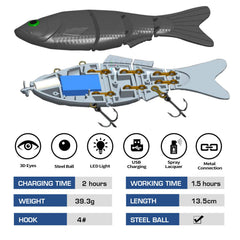 Watalure Upgradation LED light visual highlighting night fishing lure attraction.