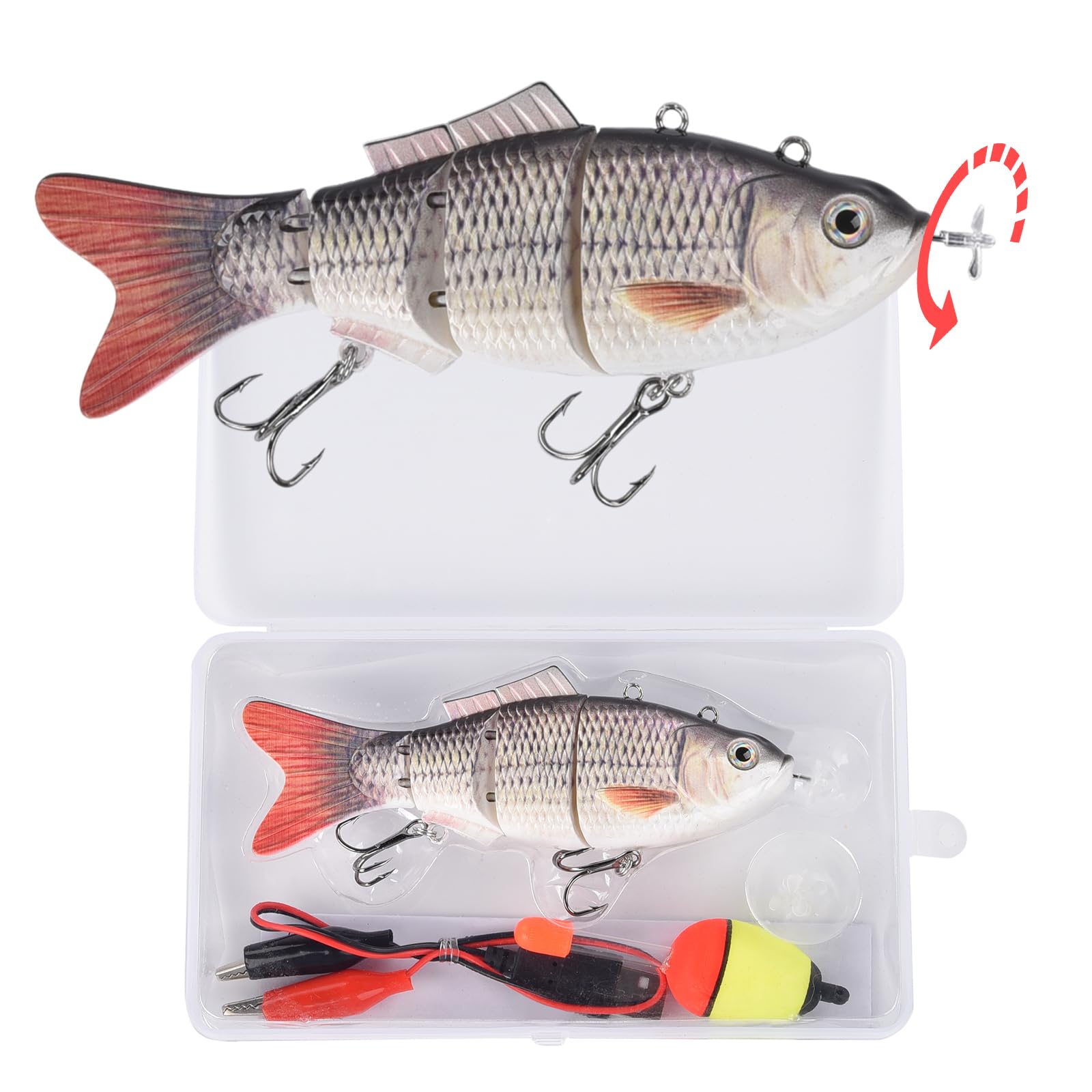 Watalure Upgradation robotic swimming lure closeup showing lifelike motion.
