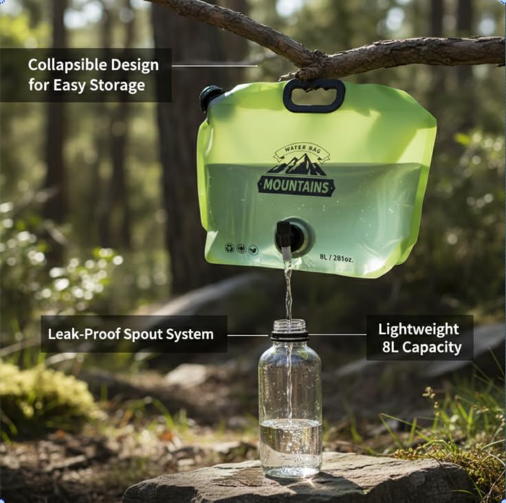 Water bag leakproof and foldable for backpacking adventures