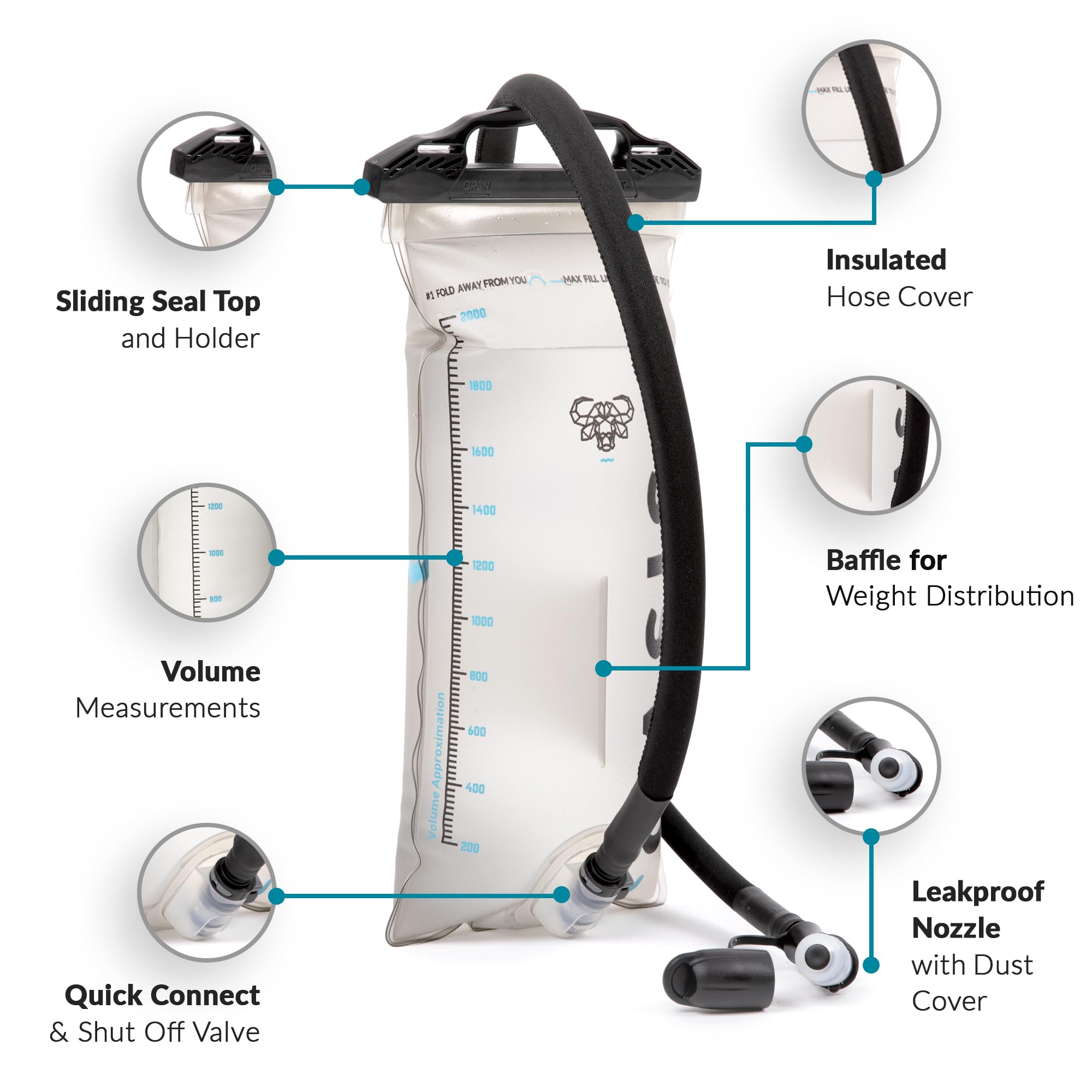 Water Buffalo Oasis Hydration Bladder 3L ideal for long hikes and endurance adventures.