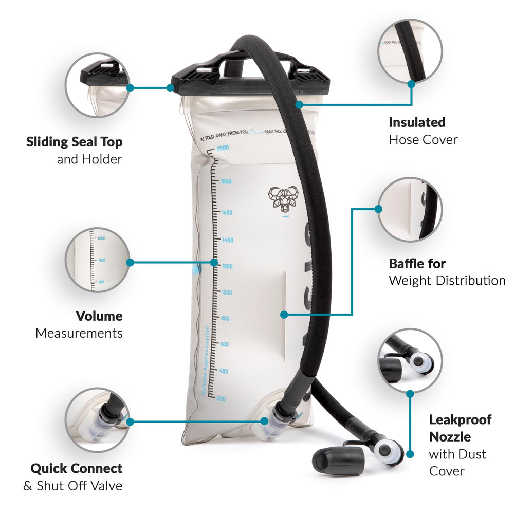 Water Buffalo Oasis Hydration Bladder 3L ideal for long hikes and endurance adventures.