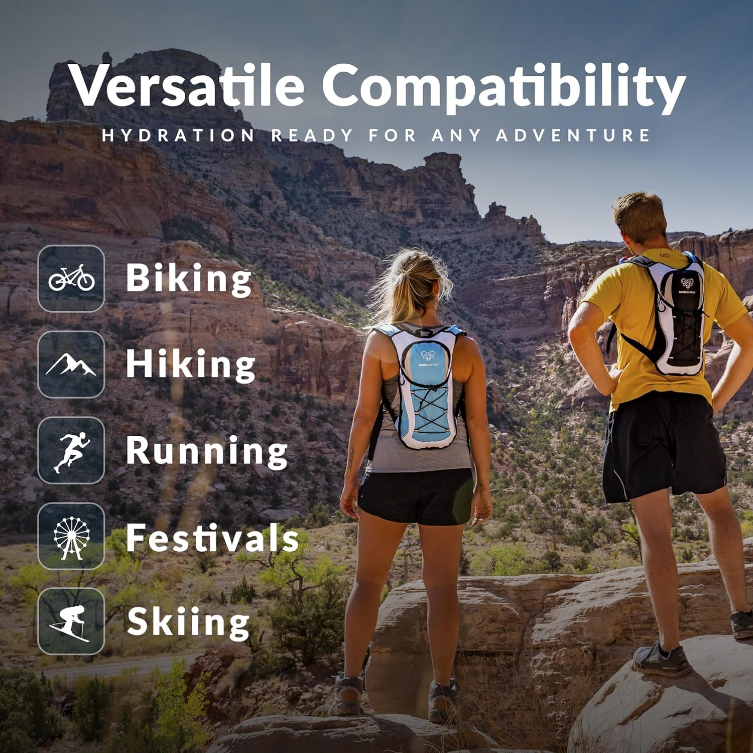 Water Buffalo Oasis Hydration Bladder wide-opening design simplifies cleaning and refilling.
