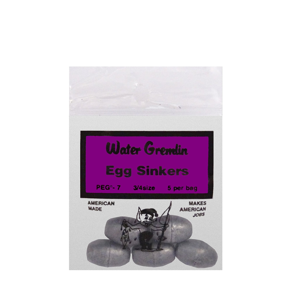 Water Gremlin Egg Sinker Pouch, 3/4 size, five-piece set for easy line control.