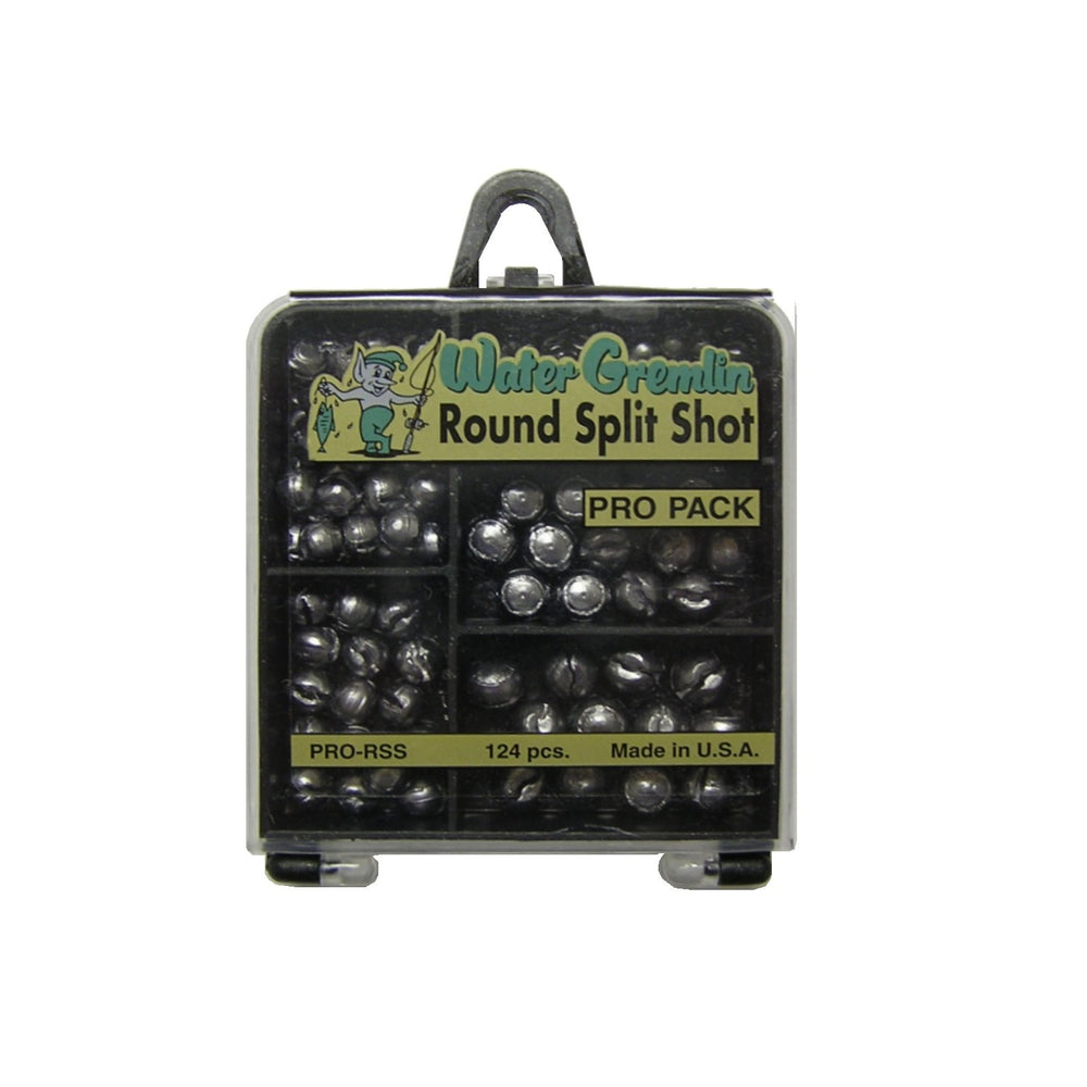 Water Gremlin PRO-RSS round-split-shot, 124-piece set for precise line control on rigs.