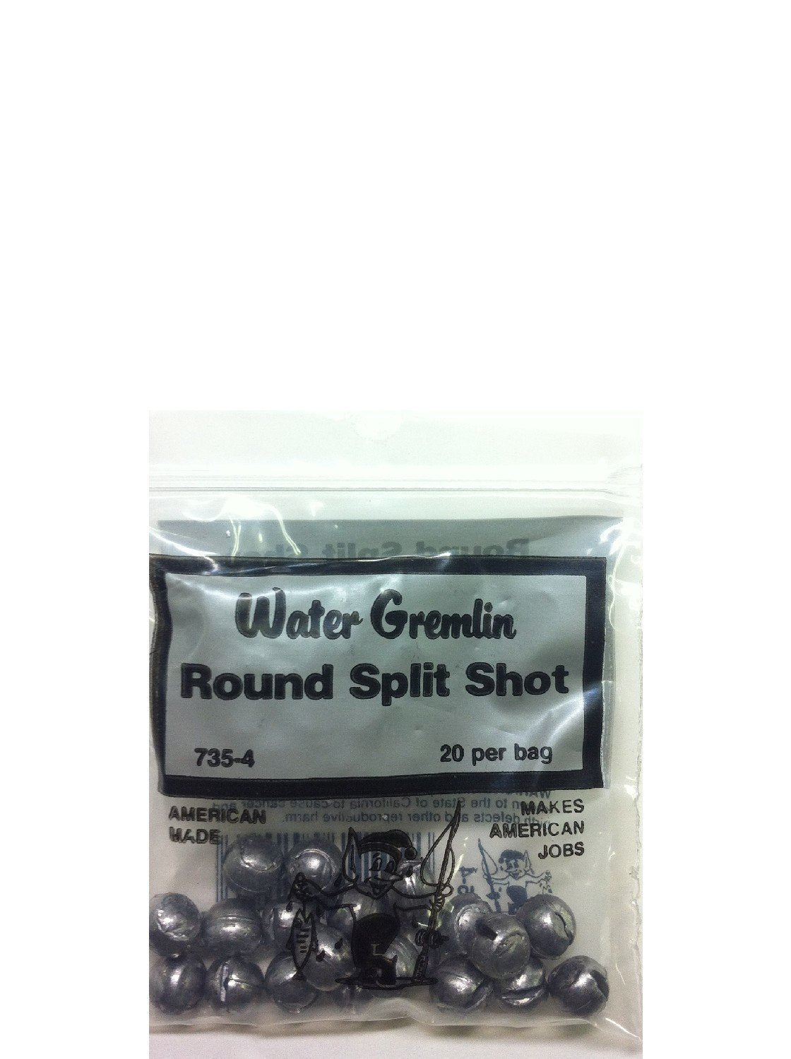 Water Gremlin Round Split-Shot 20pc sinkers; easy to apply by hand and gentle on line in weeds