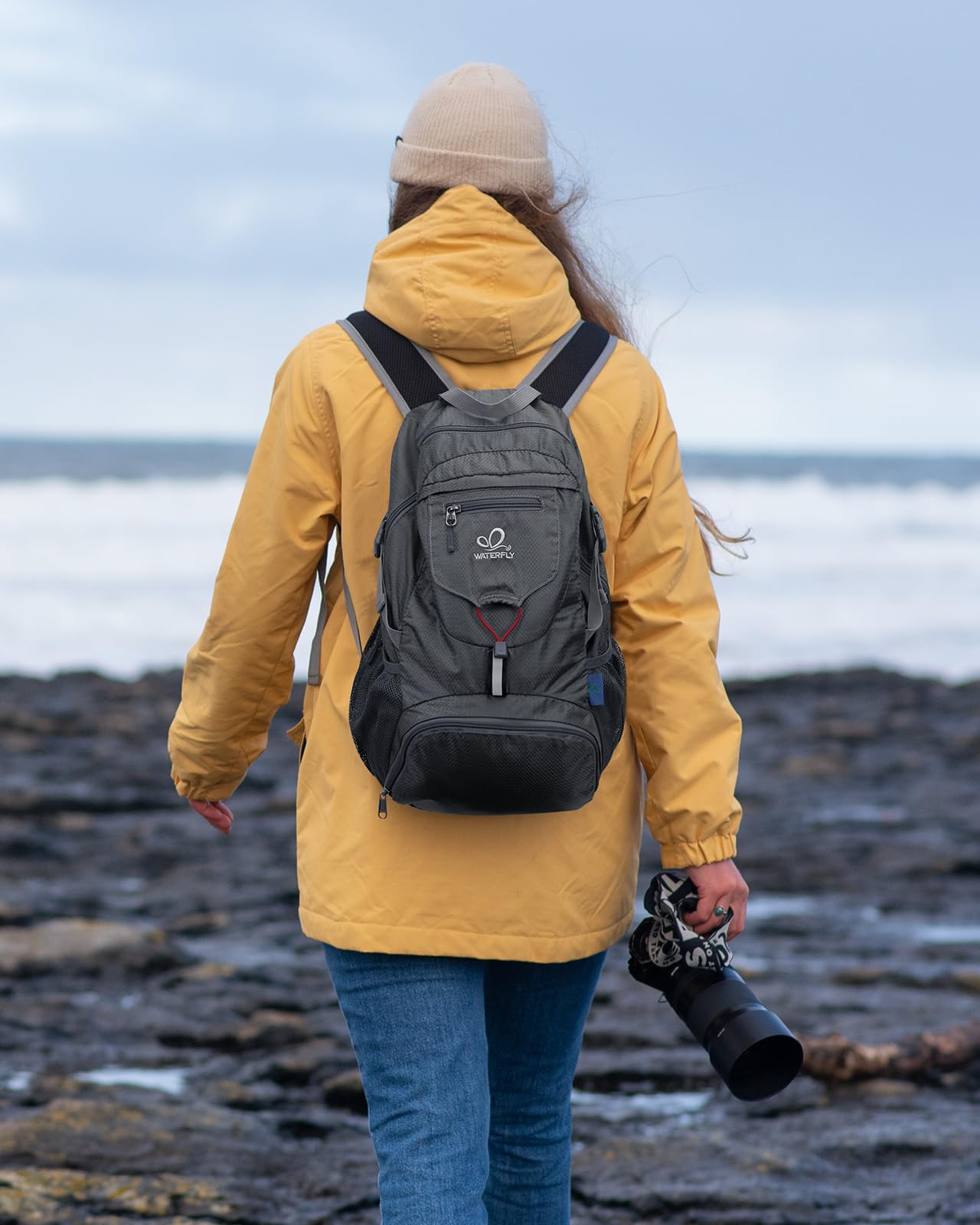 Waterfly 20L backpack unfolded for roomy daily carry on outings