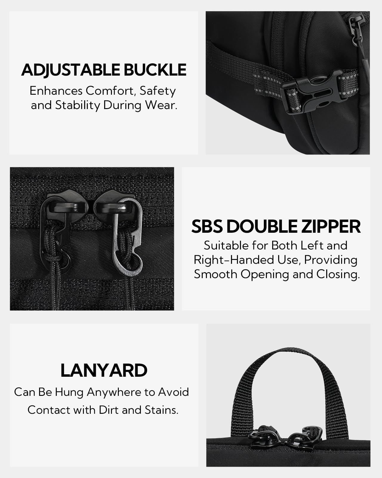 Waterfly 3L large fanny pack travel-ready for hiking and city walks.