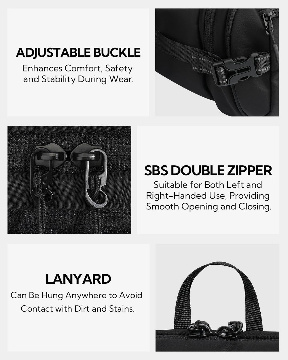 Waterfly 3L large fanny pack travel-ready for hiking and city walks.