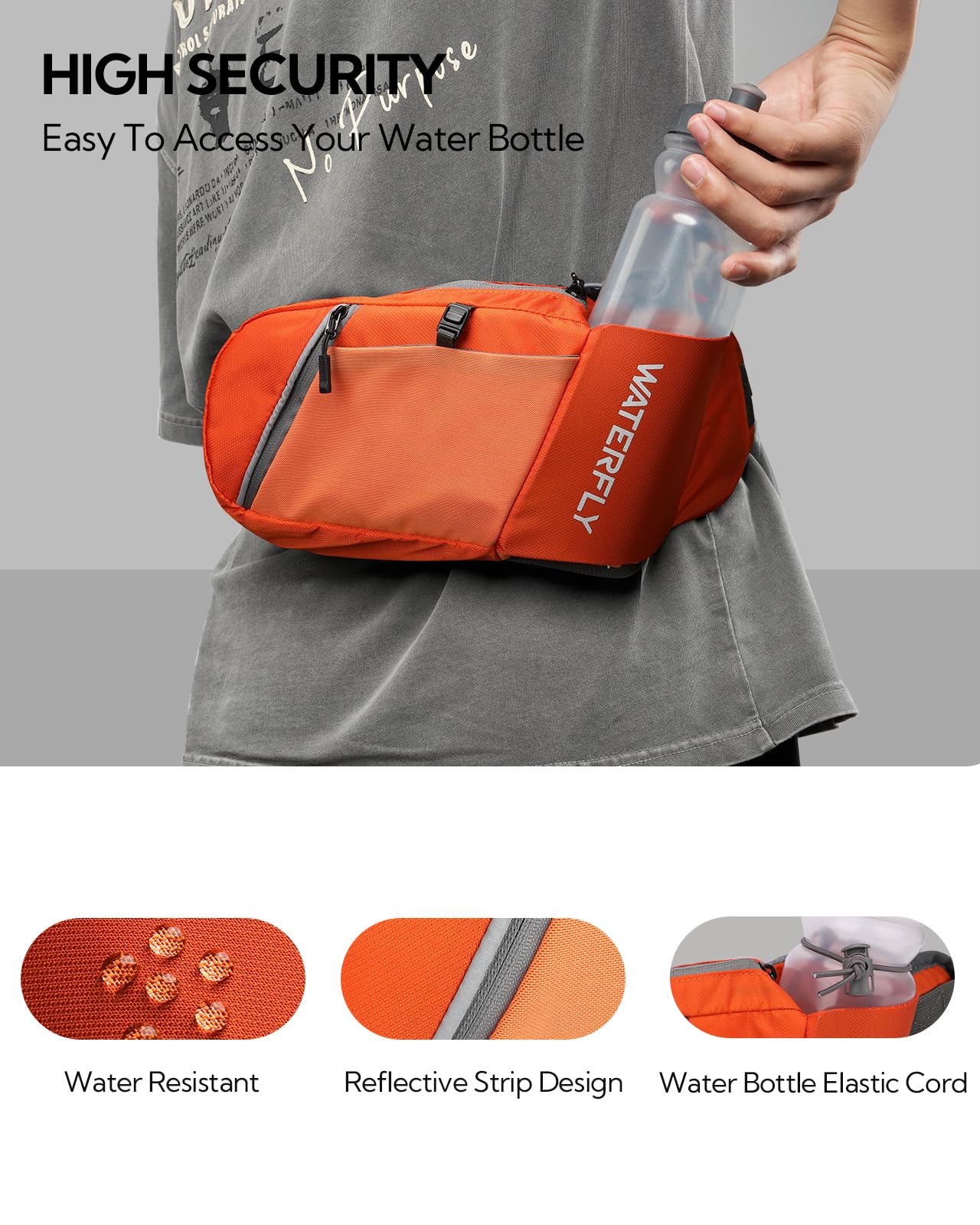 WATERFLY bottle compatibility up to 500 ml for versatility