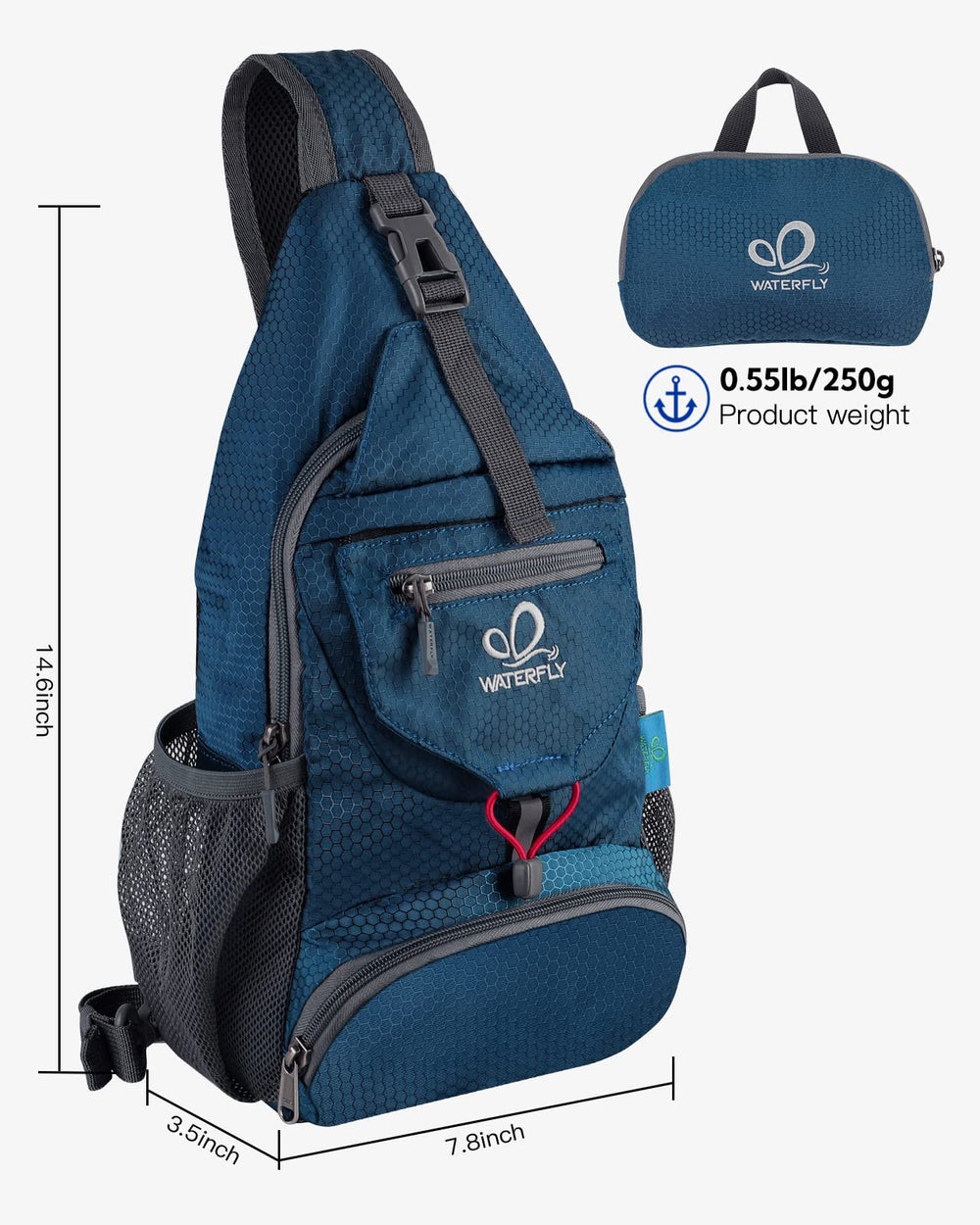 WaterFly breathable mesh back panel supports cool, comfortable wear on hikes.