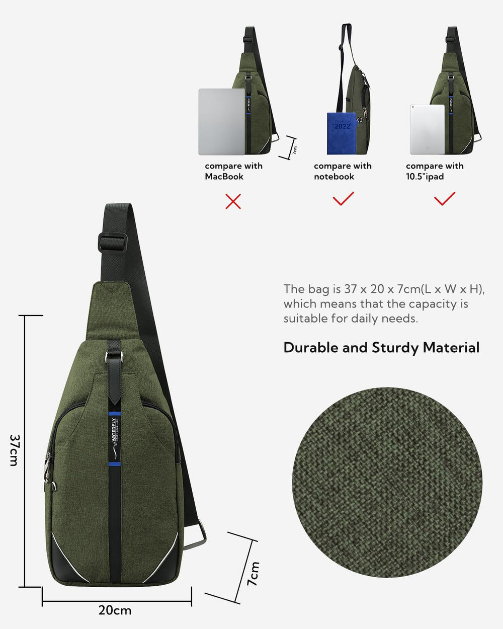 WATERFLY cotton linen material provides lightweight breathability.