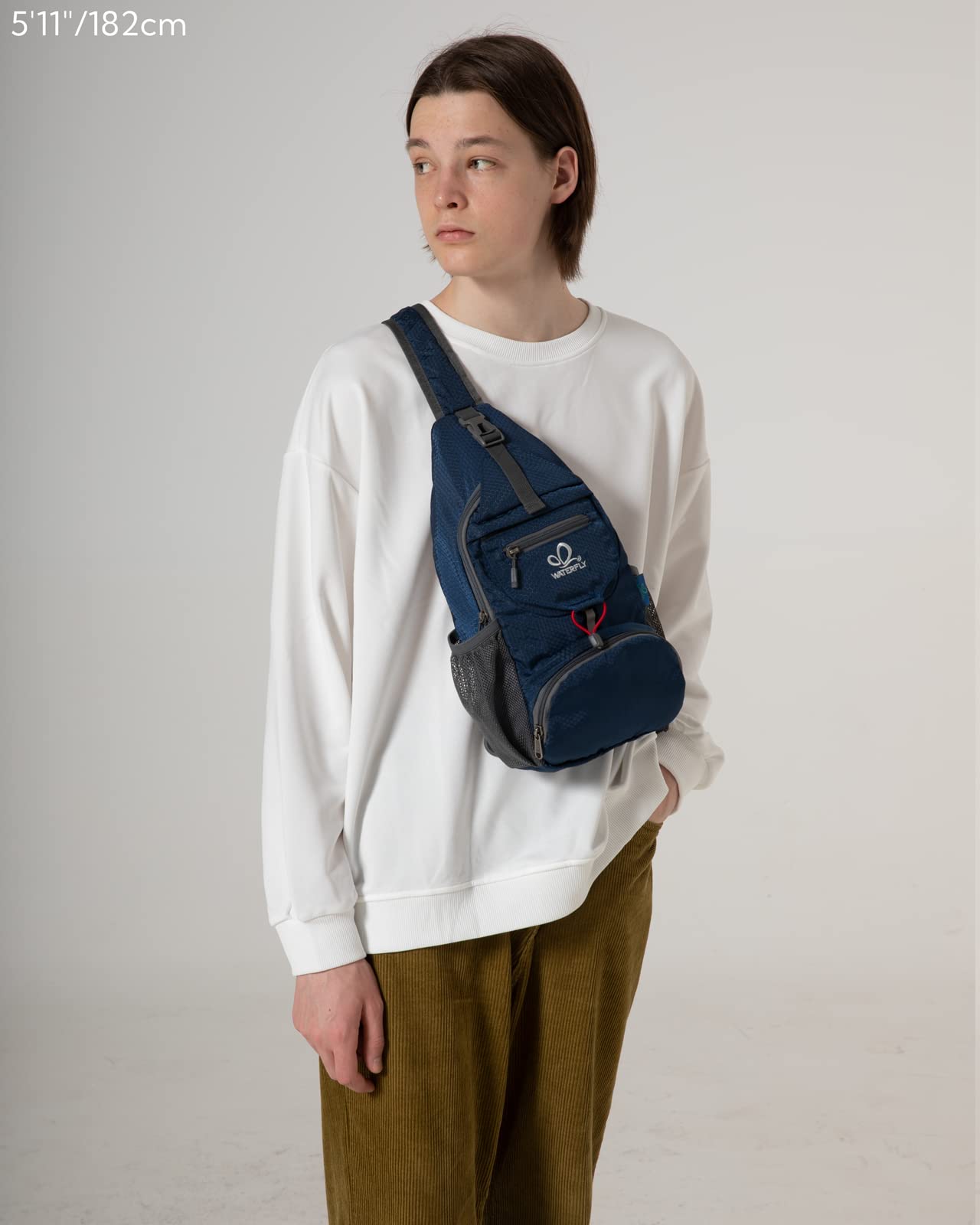 WaterFly crossbody sling with adjustable strap provides all-day comfort during commutes.