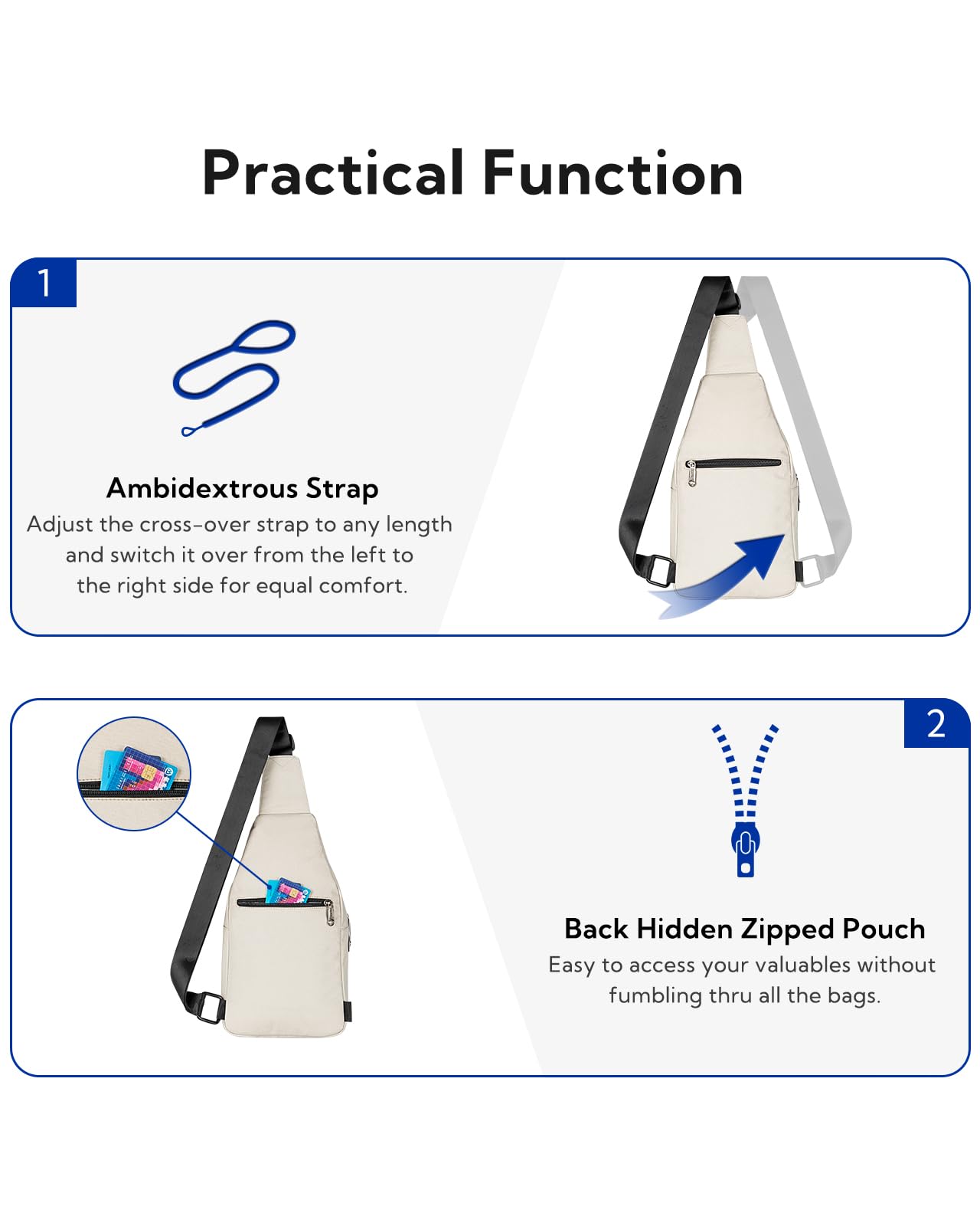 Waterfly side earphone passthrough allows music without removing the bag.