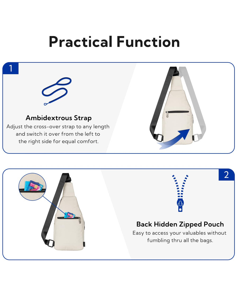 Waterfly side earphone passthrough allows music without removing the bag.