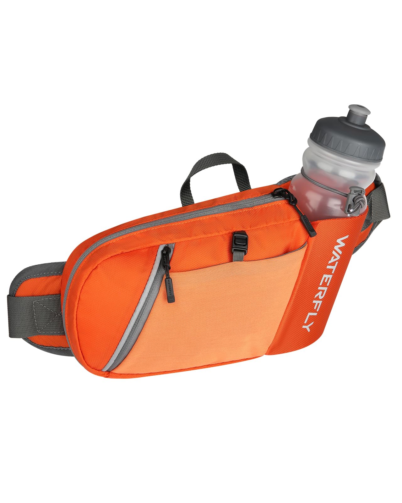 WATERFLY fanny pack orange bottle-holder for easy on-the-go hydration