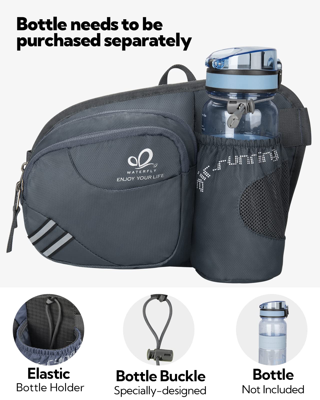 Waterfly fanny pack rainproof material keeps valuables dry during showers.