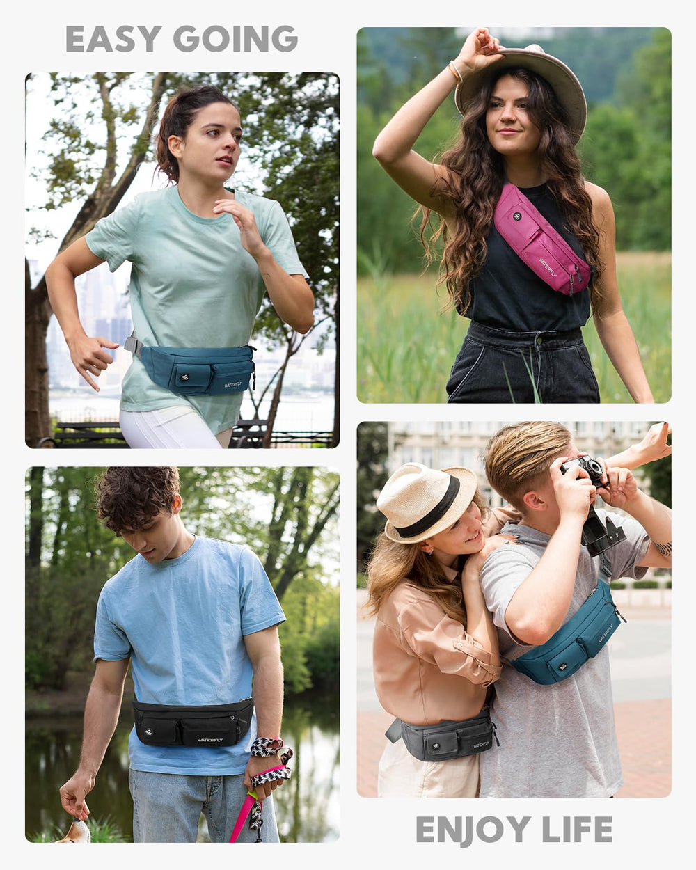Waterfly front pockets provide quick access to essentials during workouts or commutes.