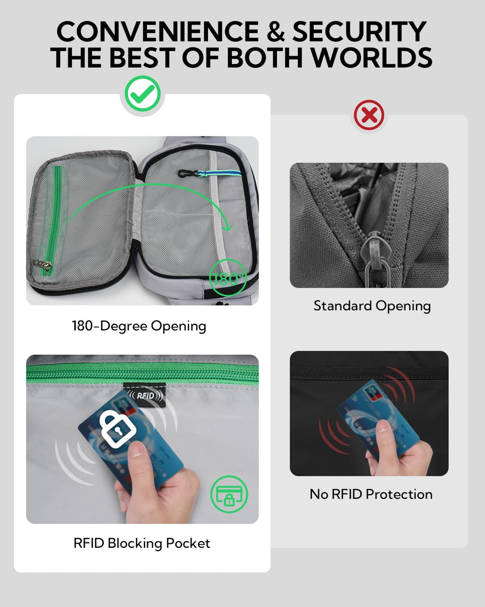 Waterfly hidden rear pocket provides discreet security during daily activities.