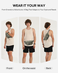 Waterfly lockable front zipper highlighting anti-theft design for on-the-go security.
