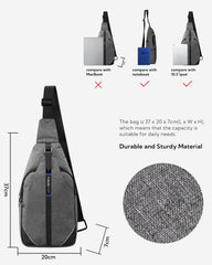 Waterfly medium crossbody sling backpack anti-theft zipper close-up for security.