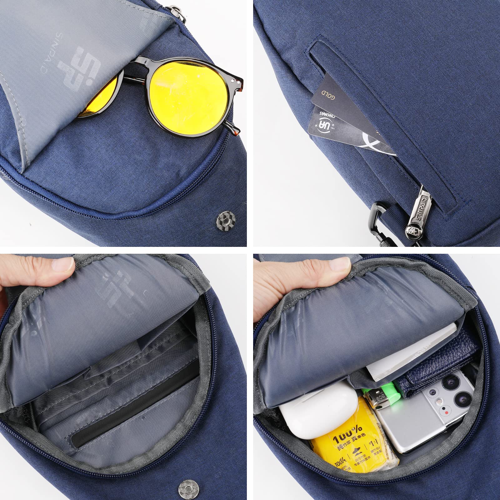 Waterfly back view highlights hidden anti-theft pocket for valuables
