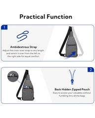 Waterfly medium crossbody sling backpack front magnetic snap pocket for quick access.