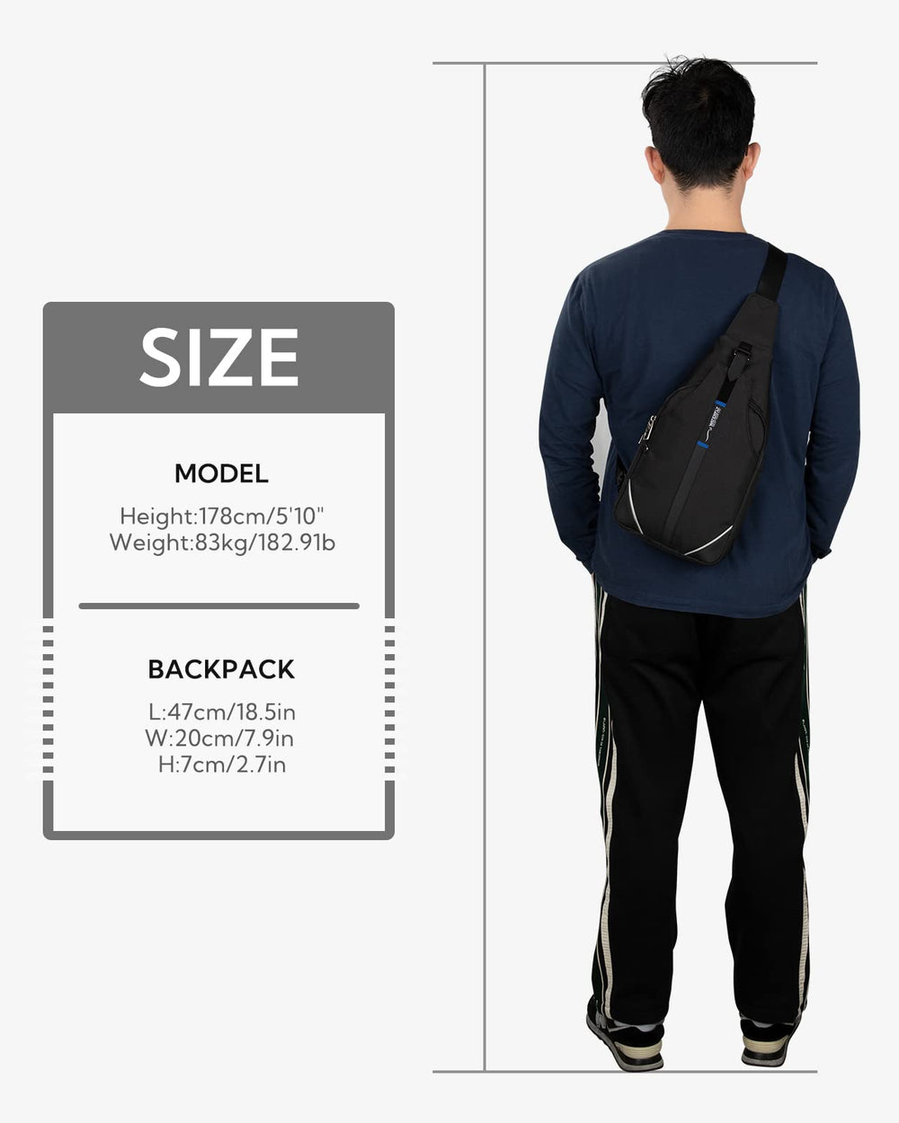 Waterfly sling backpack used at park or travel for versatile everyday carry