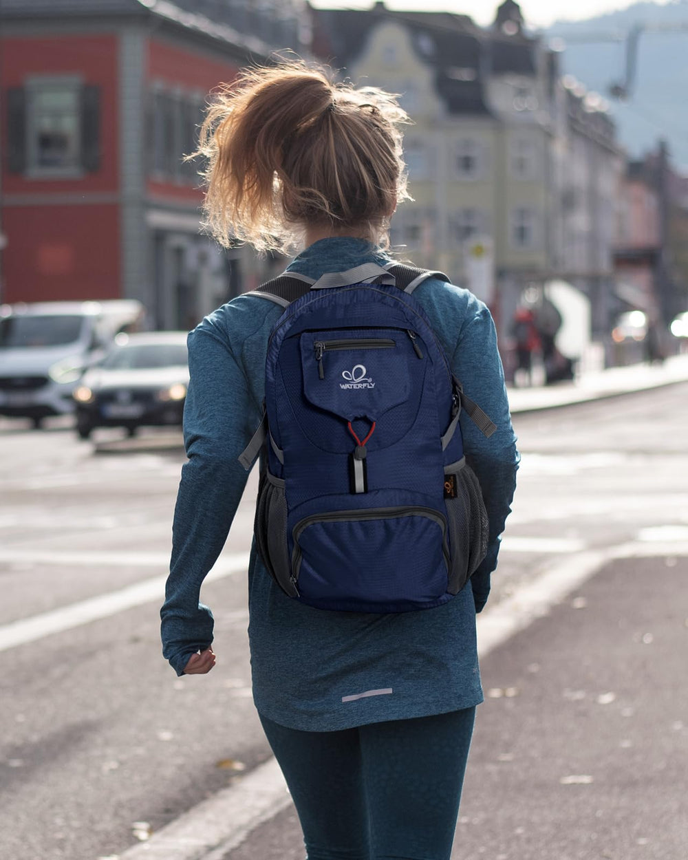 Unfolded WATERFLY 20L packable backpack ready for day trips and travel.