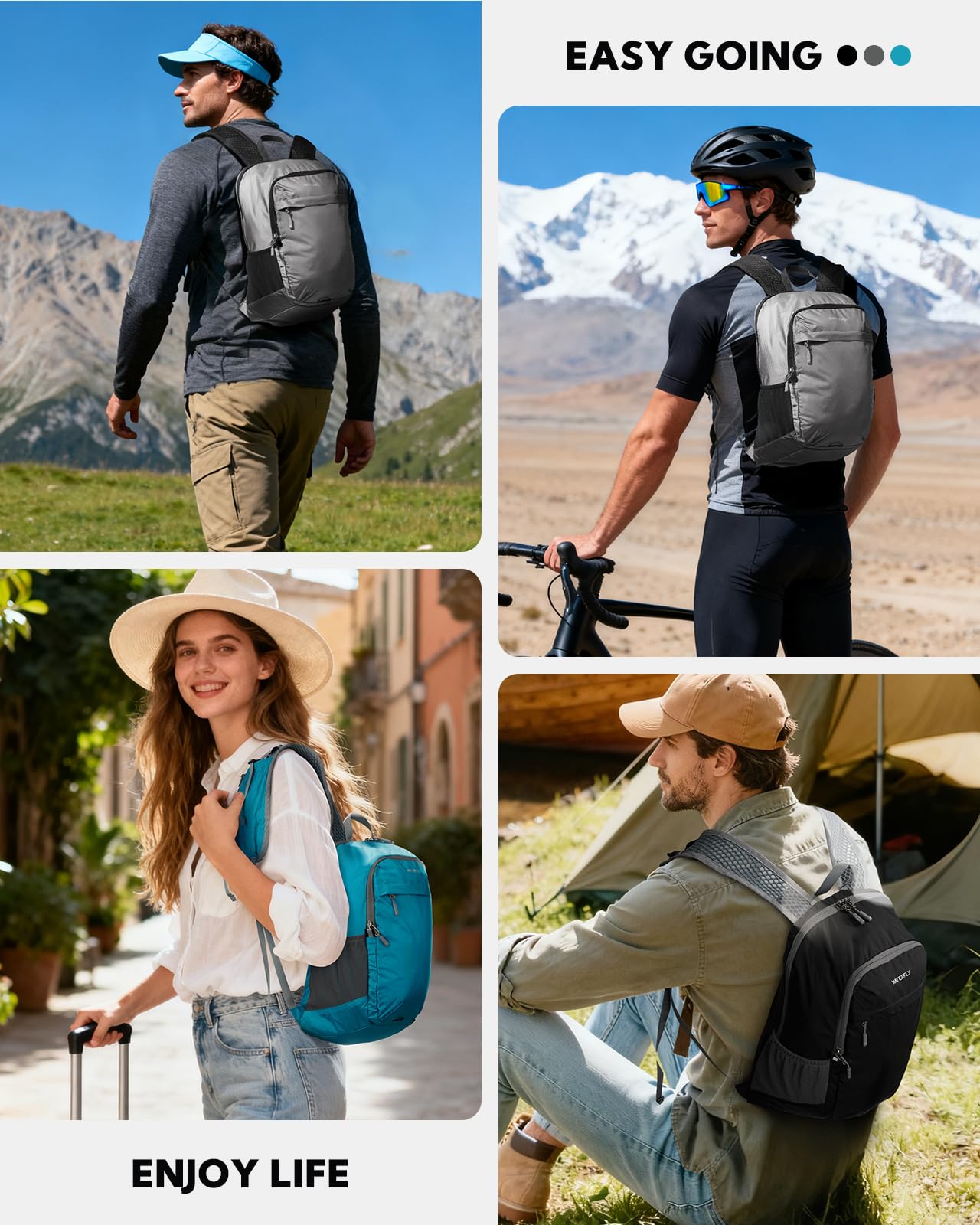Waterfly packable backpack ready for travel and carry-on packing