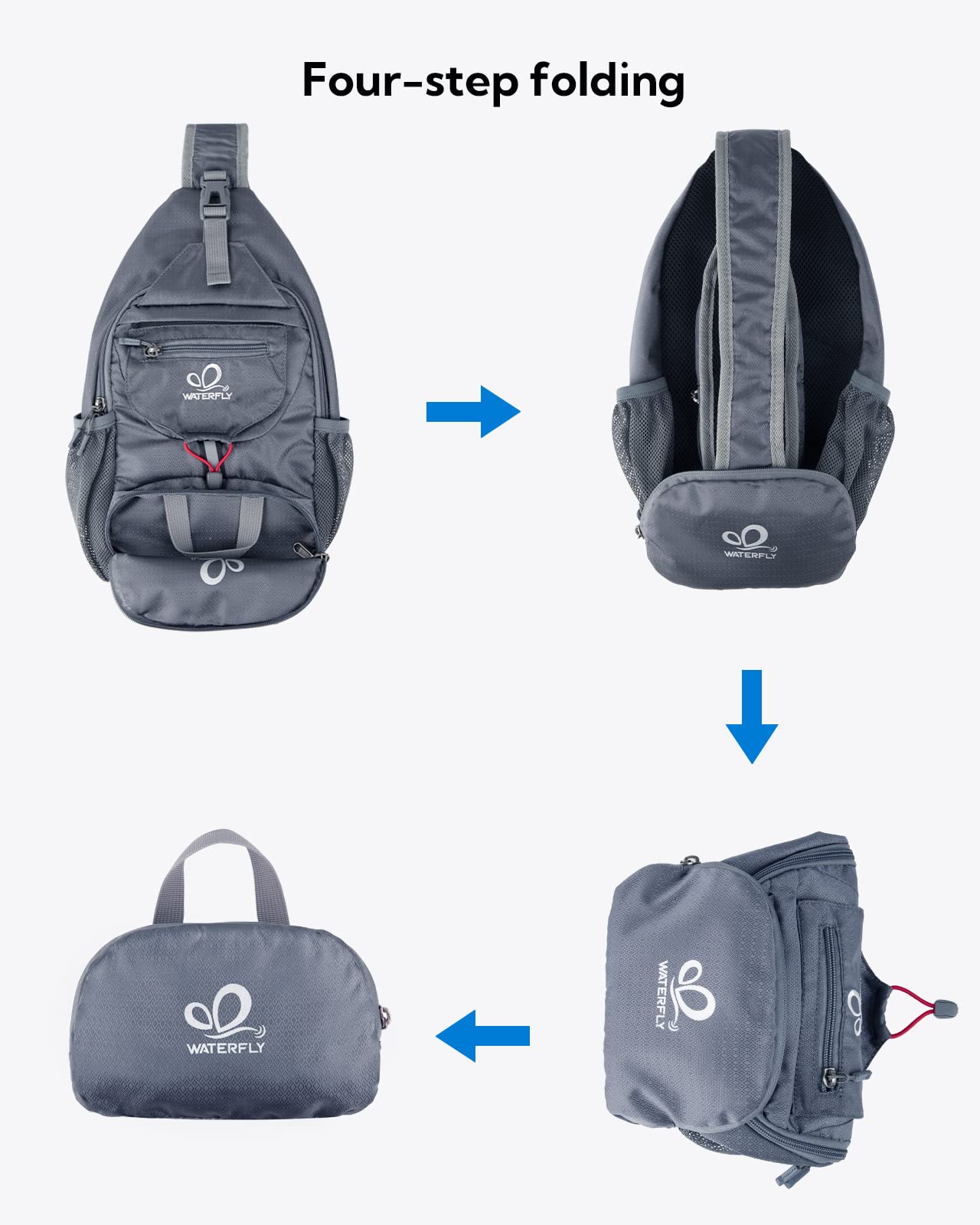 Waterfly Packable Sling Bag back-panel offers breathable support for all-day wear.