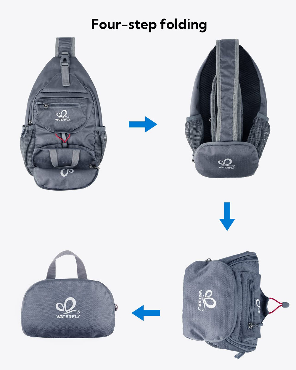 Waterfly Packable Sling Bag back-panel offers breathable support for all-day wear.