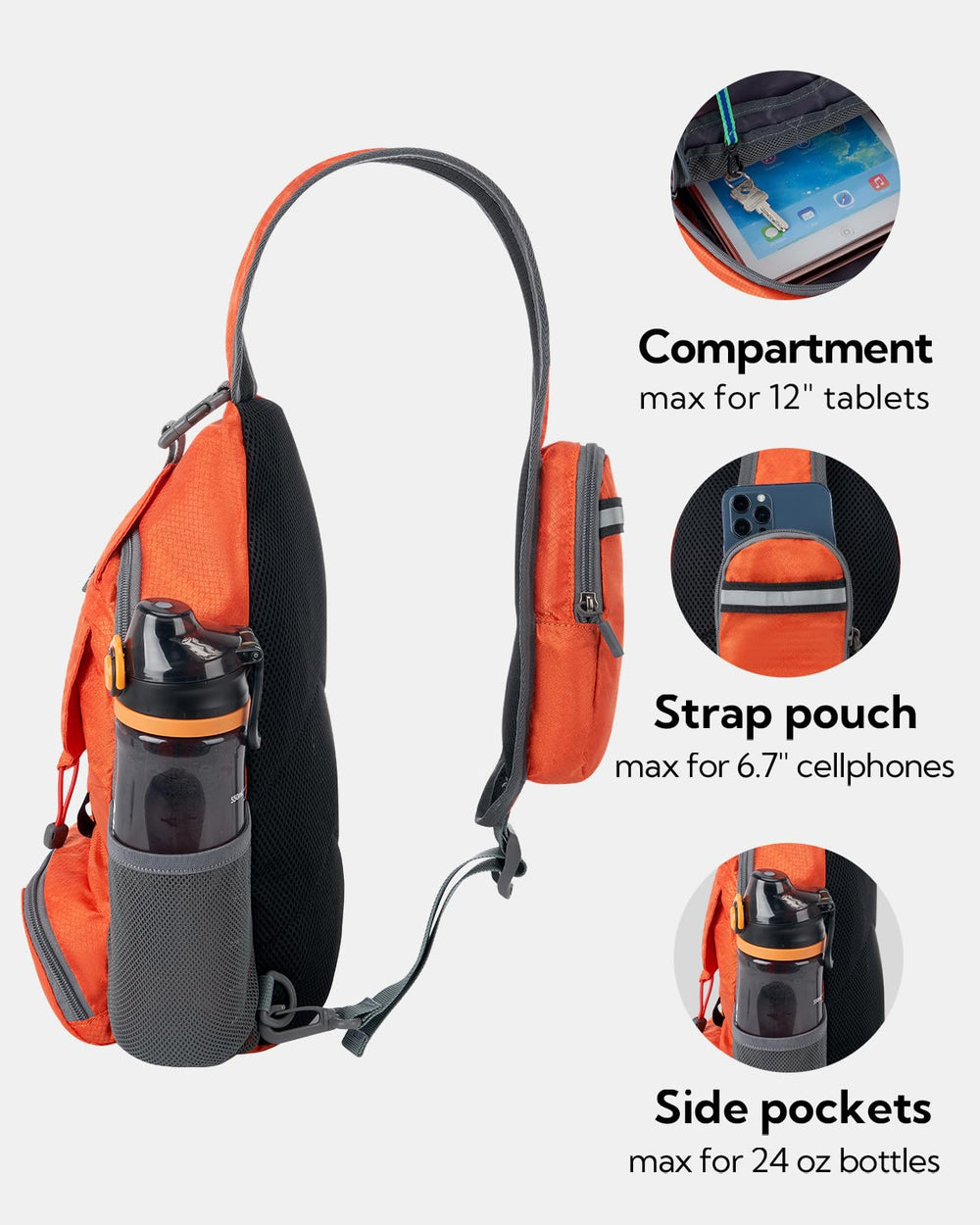 Waterfly bag adjustable shoulder strap highlighting quick-release buckle