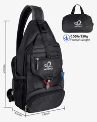 Waterfly packable crossbody bag expanded size demonstrates roomy yet compact daily companion.