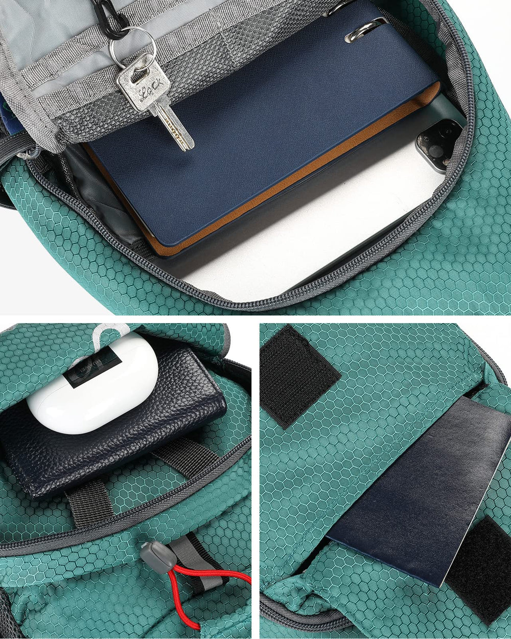 WATERFLY reversible strap design supports left or right shoulder wear