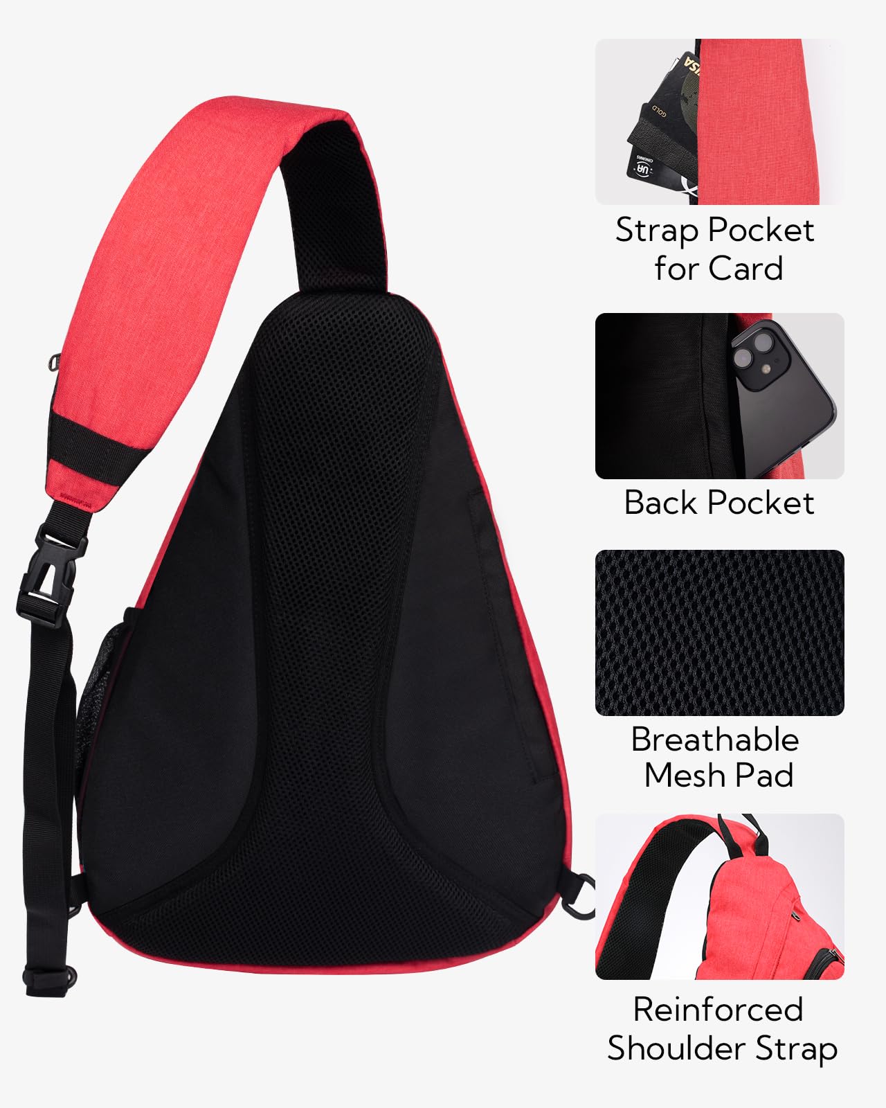 Waterfly sling bag adjustable strap for left or right-handed wear