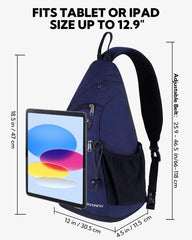 WATERFLY sling bag back panel with breathable padding for comfort