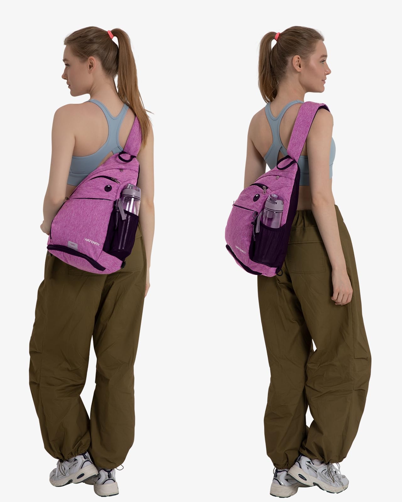 WATERFLY sling bag breathable padding boosts comfort during long wear