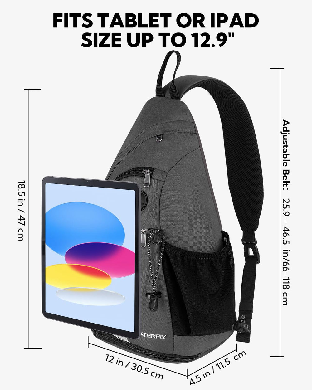 WATERFLY sling bag carry options demonstrate easy left-right switch for comfortable access