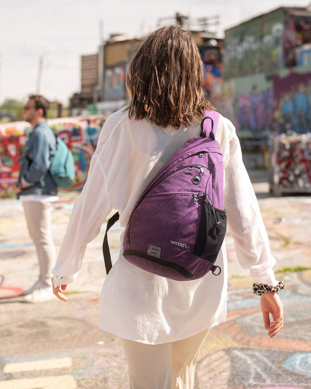 WATERFLY sling bag hidden back pocket keeps valuables secure