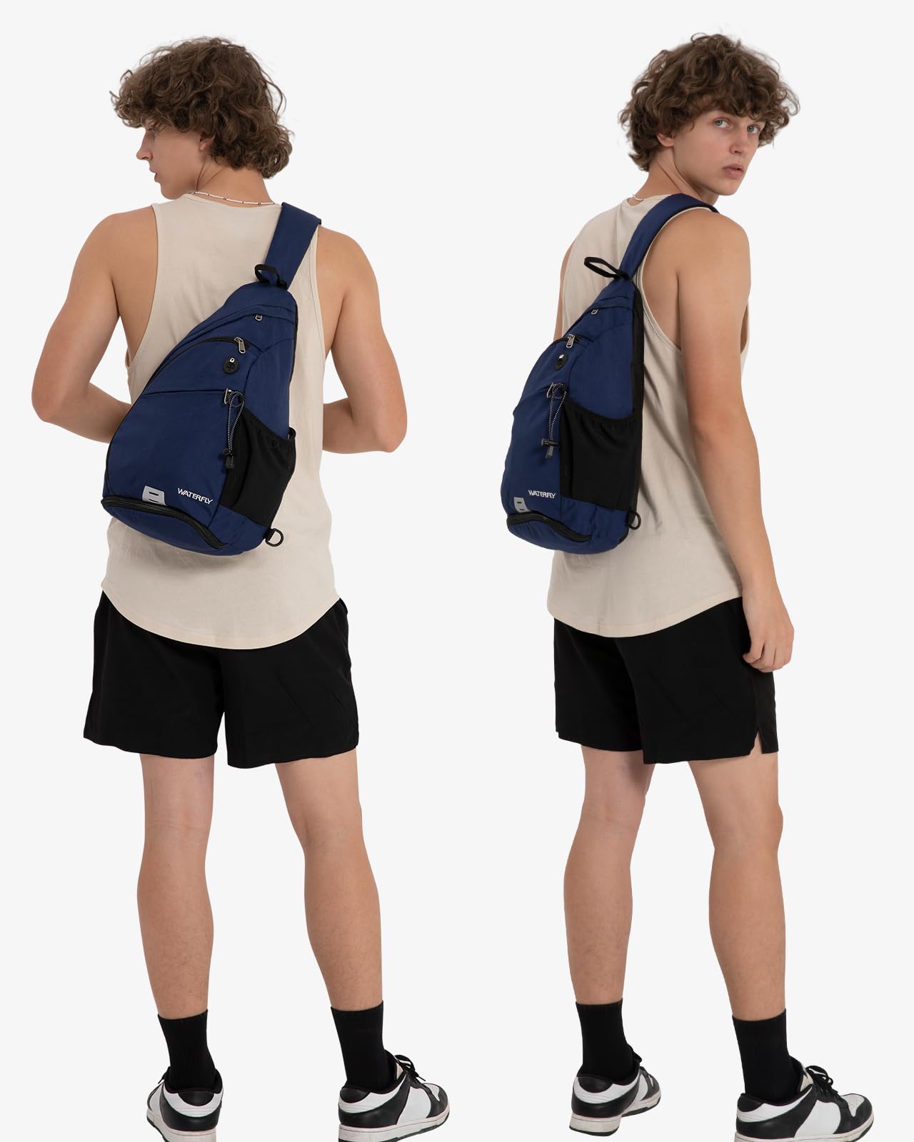 WATERFLY sling bag worn in urban daily commuting