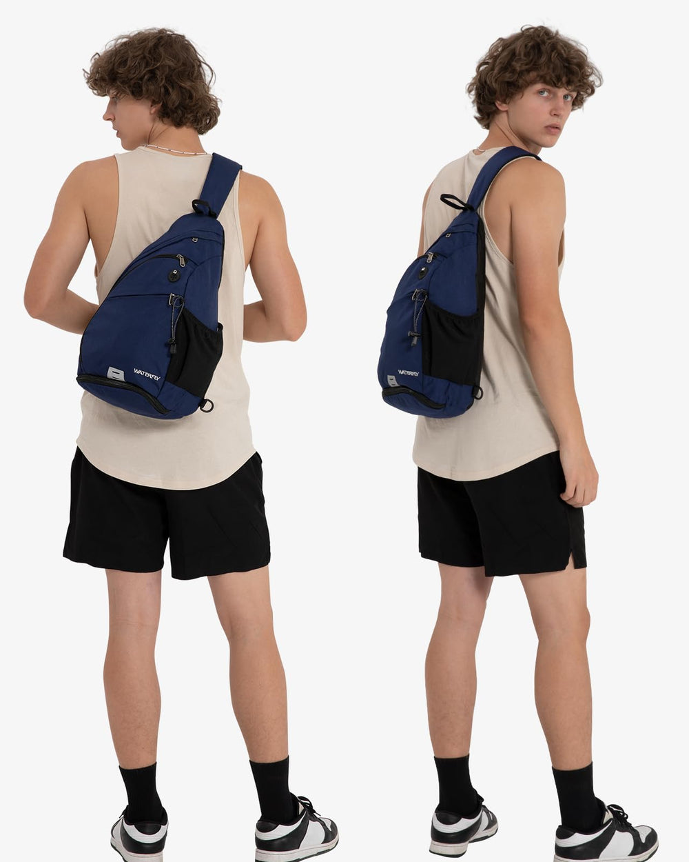 WATERFLY sling bag worn in urban daily commuting