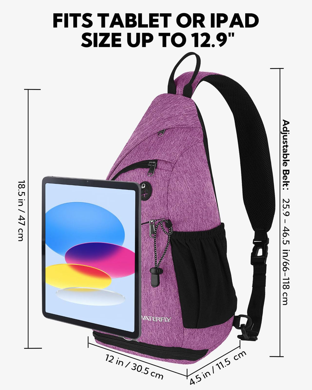 WATERFLY sling bag seven pockets organize gear for quick access
