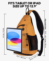 WATERFLY Sling Bag umbrella pouch holds a compact umbrella neatly.