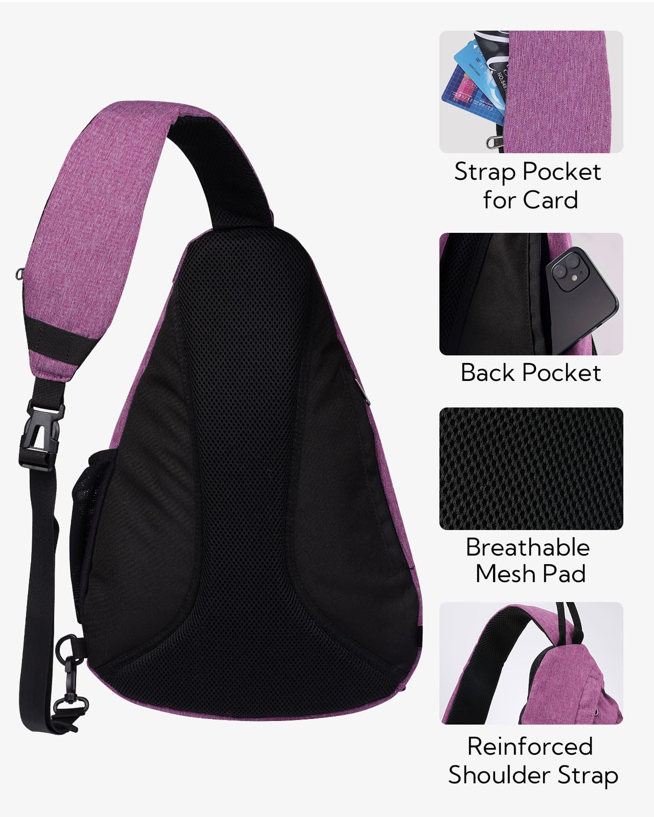 WATERFLY sling bag water bottle holder provides stable access outdoors