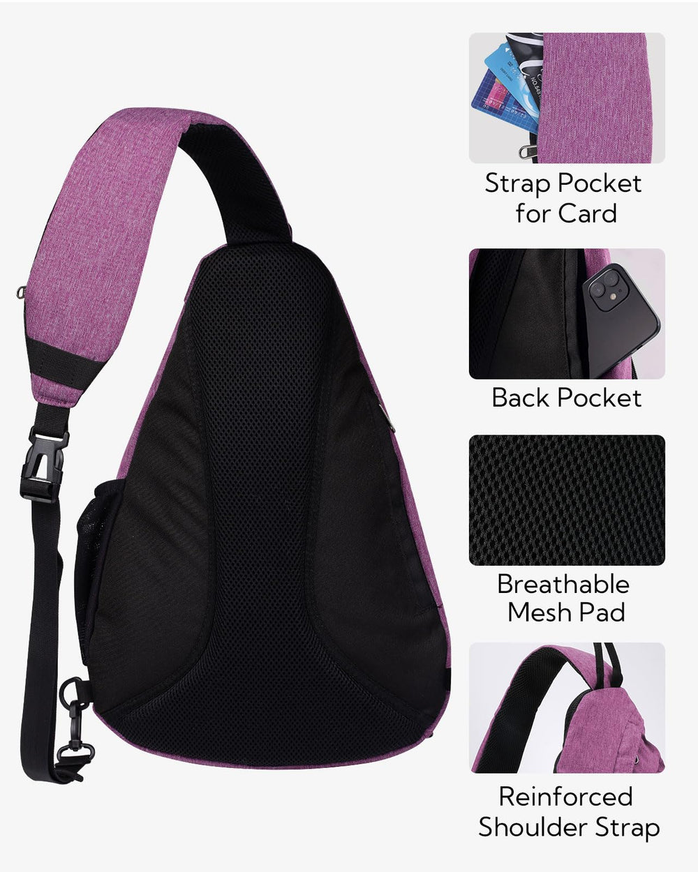 WATERFLY sling bag water bottle holder provides stable access outdoors