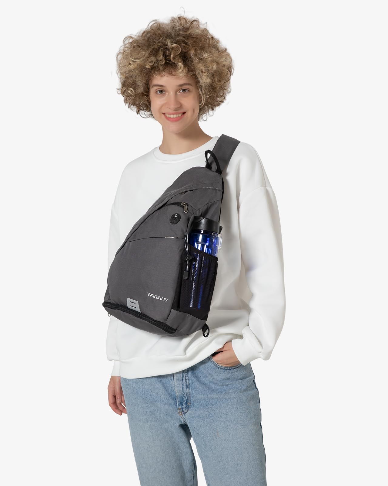 WATERFLY sling bag water-repellent fabric resists rain and abrasion