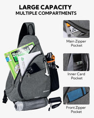 WATERFLY sling bag water bottle holder keeps drinks stable during activity.