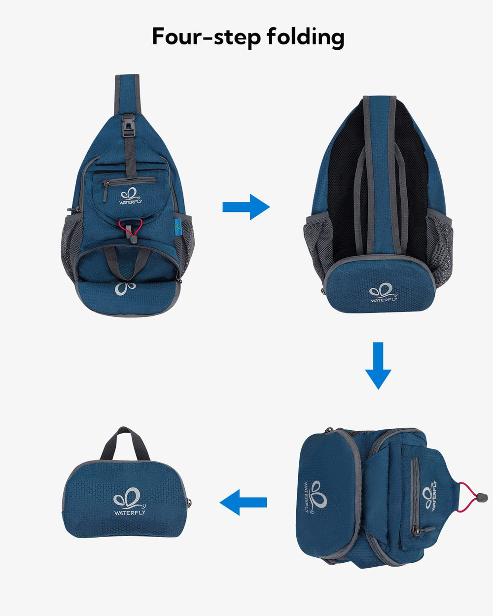 WaterFly expanded dimensions help organize essentials like wallet, keys, and phone.